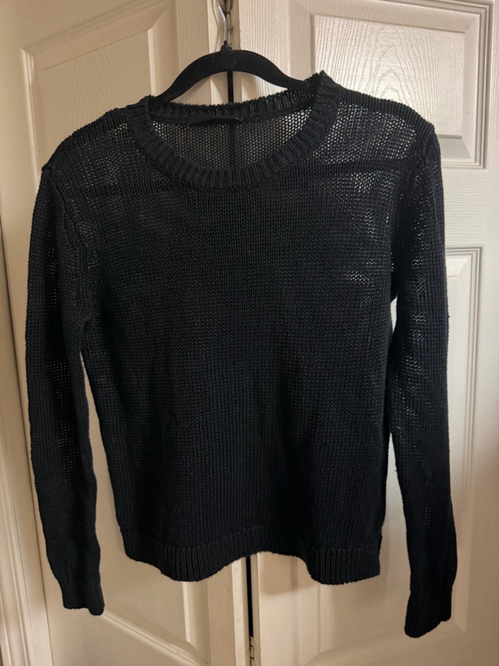 Jenni Kayne navy linen -Knit Crewneck Sweater